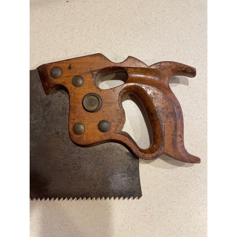 Antique H. Disston & Sons Philadelphia 28" Hand Saw 5 1/2 TPI Wood Handle